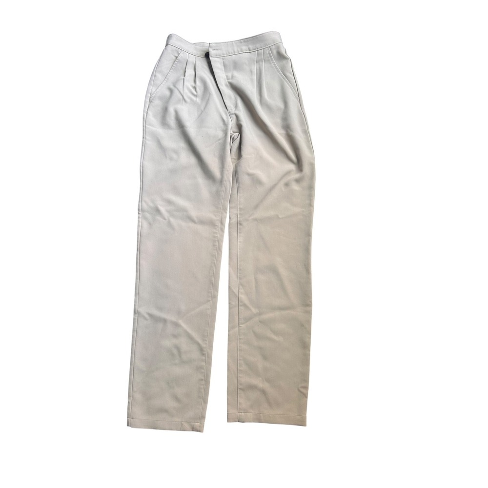 Abercrombie & Fitch Womens Light Beige High Rise Pleated Straight Leg Pants XS
